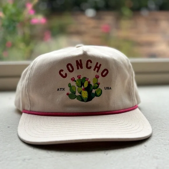Concho ATX Cactus Rope Hat Beige Snapback Cap Austin USA - Picture 1 of 5